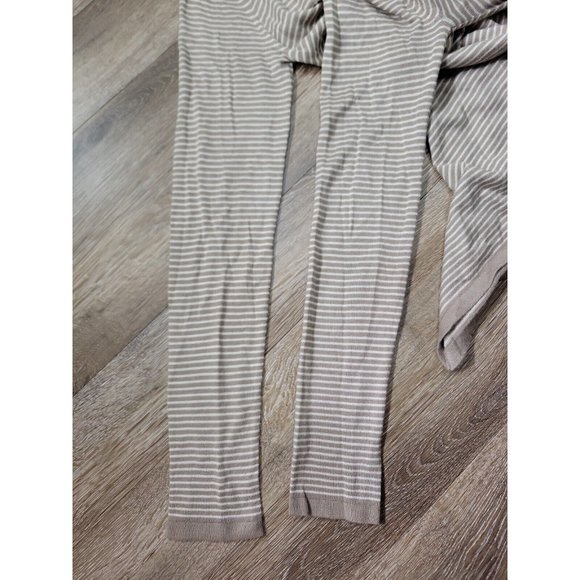Threads Sakes Fifth Ave. Women's XS Sweater Beige Stripe Cardigan Asymmetric Hem - Picture 7 of 9